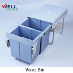 WellMax CLG027A(1) Pull out Soft Closing Dustbin  2 x 20 L