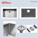 Rizco Senorita 20 Inch SS Kitchen Sink, 304 Stainless Steel - Image 2