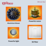 Rizco RZ BL Fiesta 90, 36 Inch Heat Auto Clean Kitchen Hood BLDC Motor, 9 Speed - Image 3